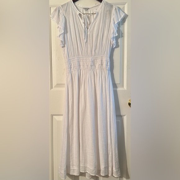 NWT RAILS S Iona White Lace Detail Linen Blend Romantic Dress Bridal Cottagecore - Picture 5 of 15